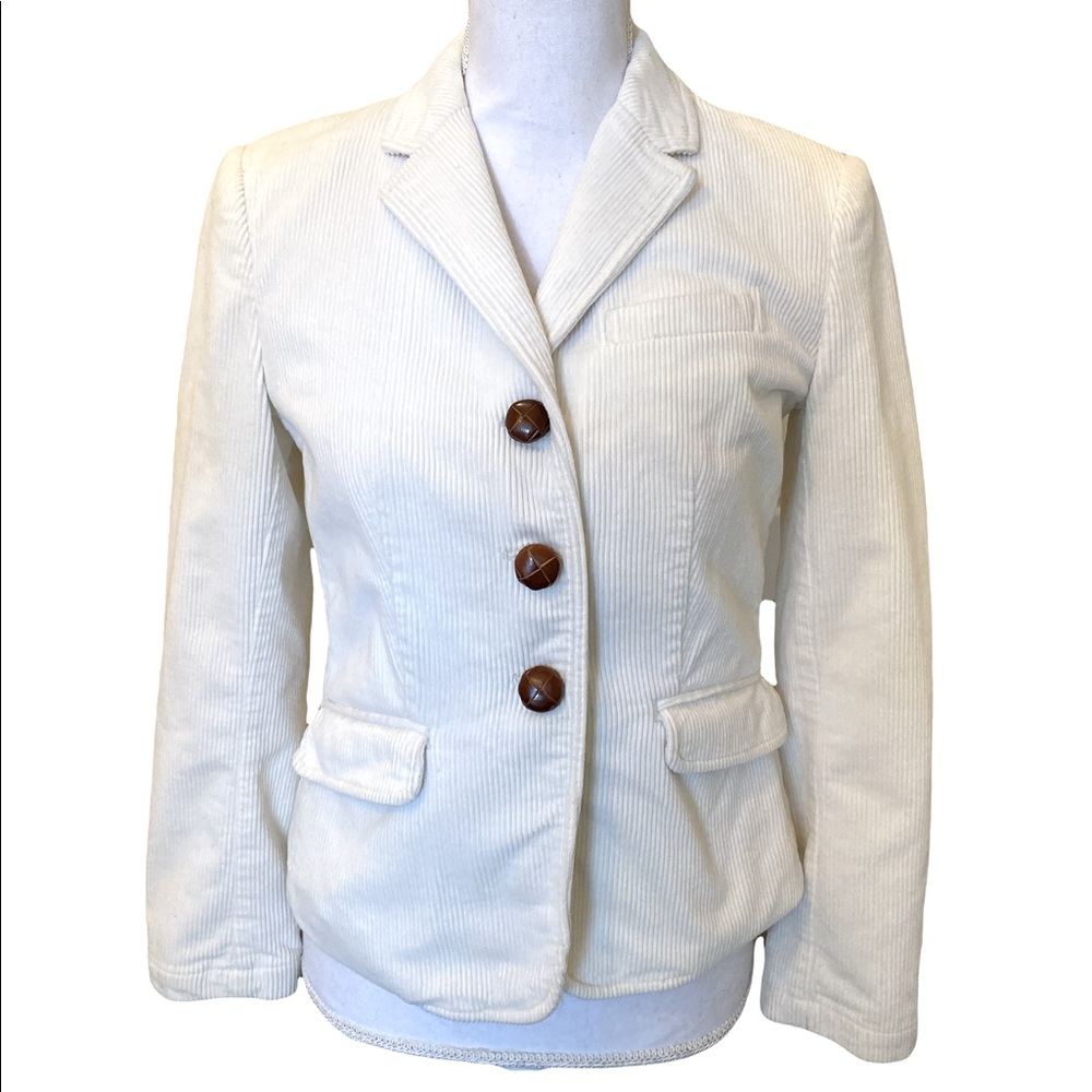 J. Crew Ivory Corduroy Blazer Petite Small